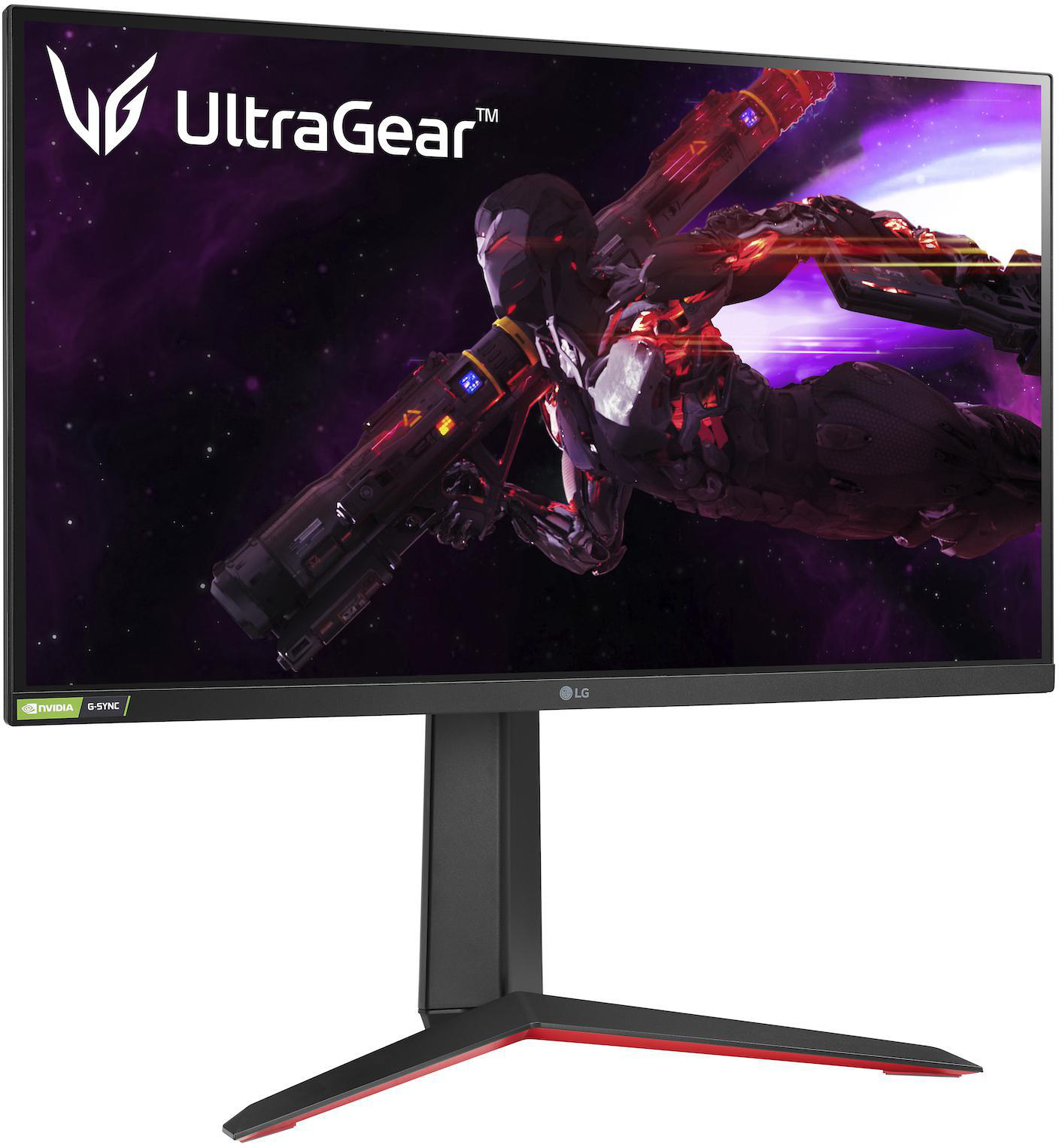 Ein Monitor mit einem Bildschirm, der eine futuristische Szene zeigt.