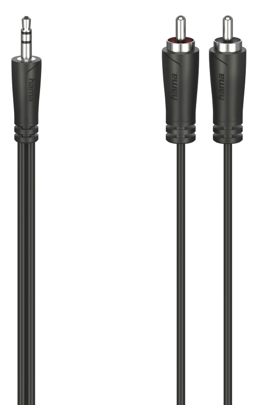 HAMA FIC 3,5mm jack - 2RCA összekötő kábel, 3 méter, fekete (205111)