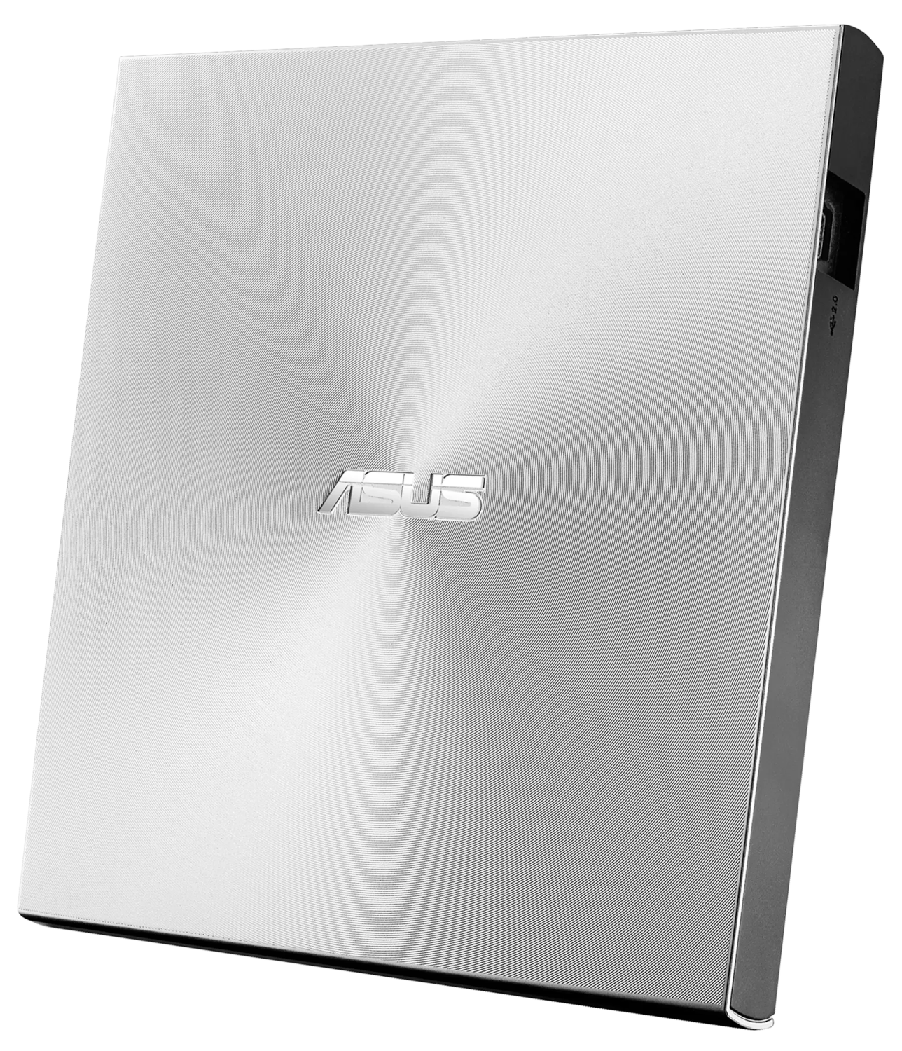 Ezüst ASUS külső merevlemez. A felület körkörös mintázatú.
