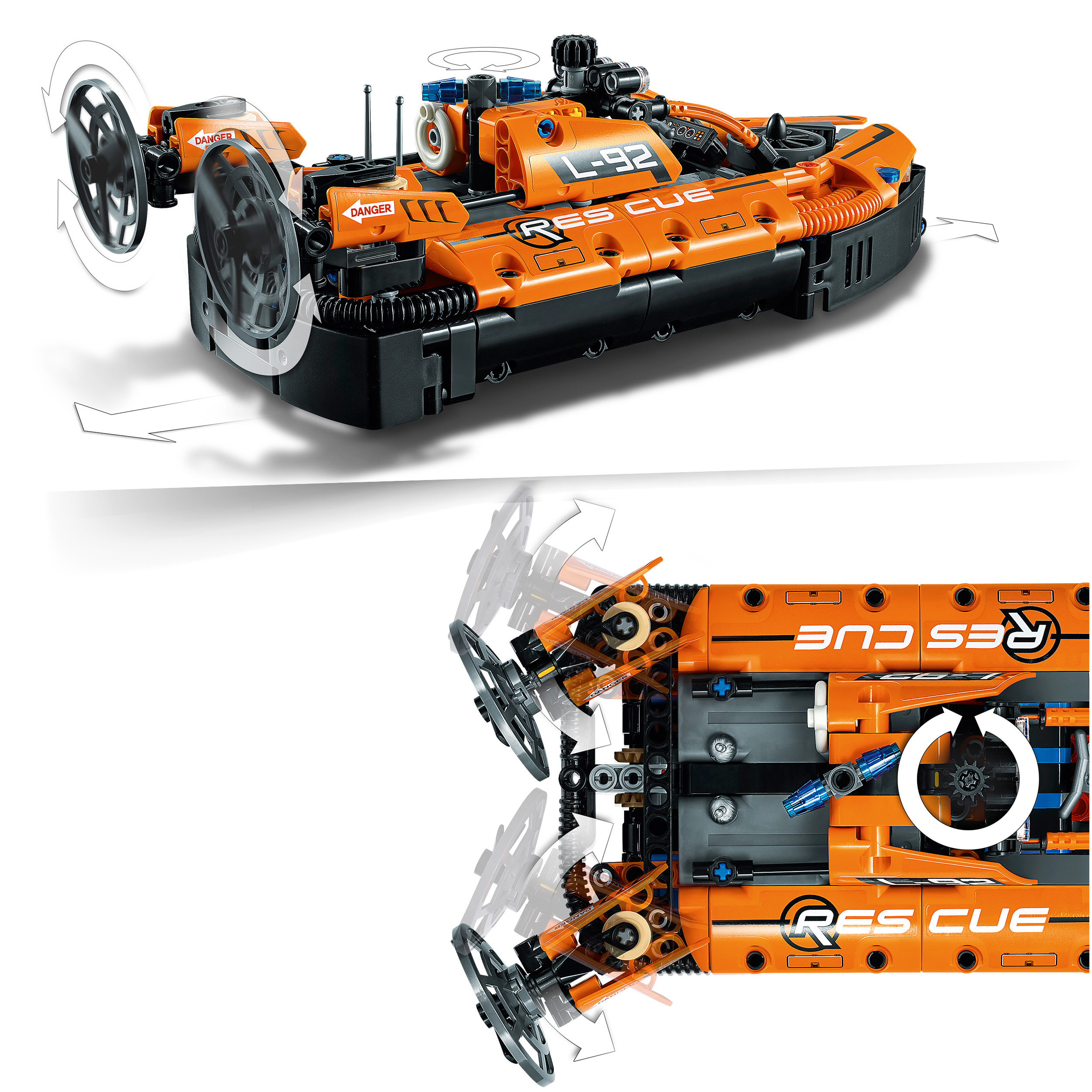 LEGO Technic 42120 Luftkissenboot für Rettungseinsätze Bausatz, Mehrfarbig