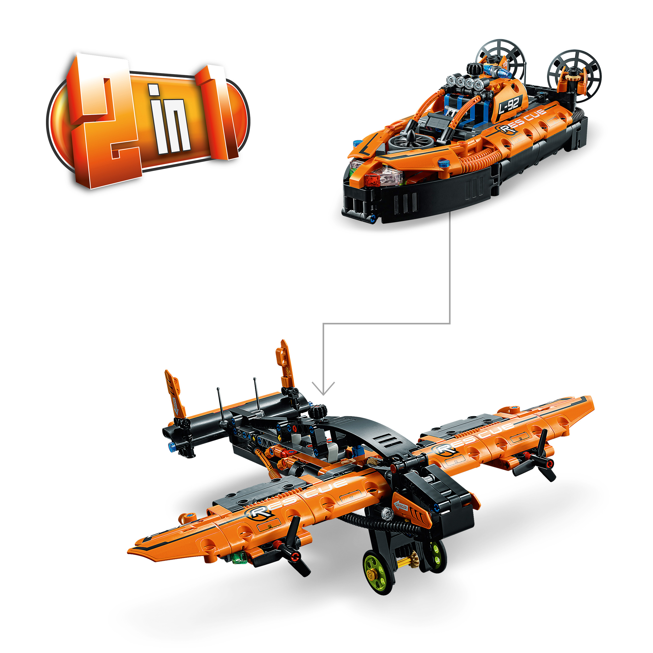 LEGO Technic 42120 Luftkissenboot für Rettungseinsätze Bausatz, Mehrfarbig