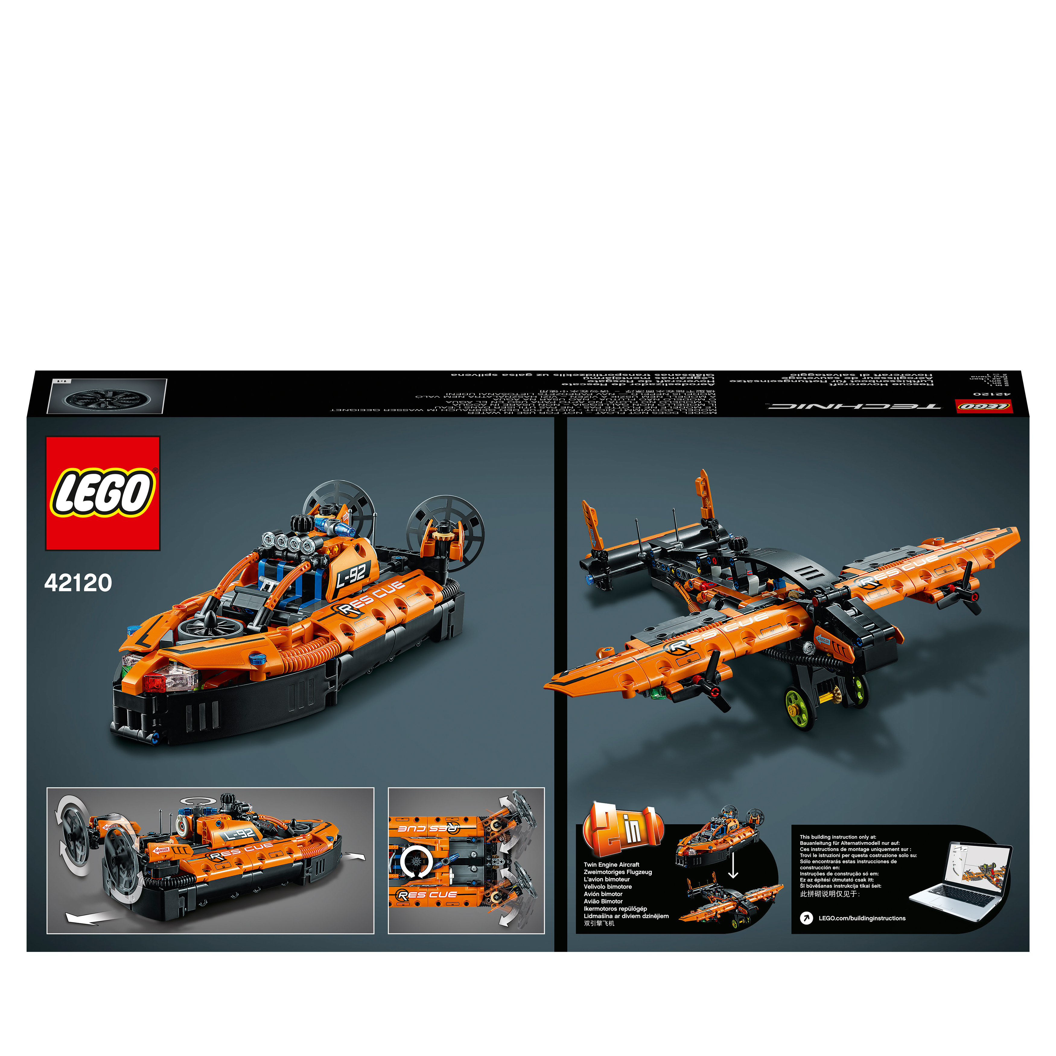 LEGO Technic 42120 Luftkissenboot für Rettungseinsätze Bausatz, Mehrfarbig