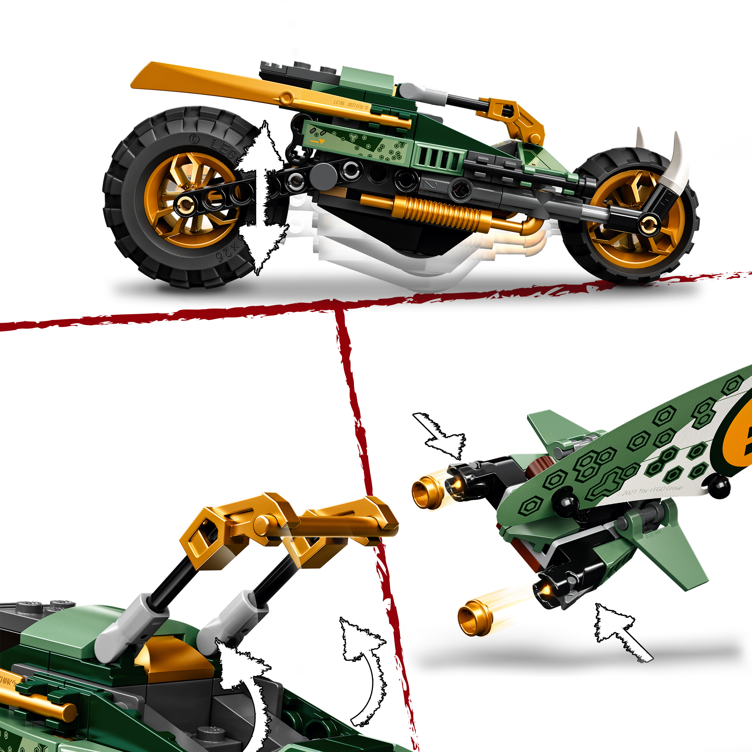 LEGO 71745 Lloyds Dschungel-Bike Bausatz, Mehrfarbig