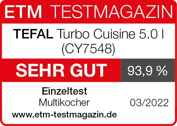 ETM Testmagazin-Schild mit Produktinfo. Es zeigt eine Bewertung von 93,9 %.