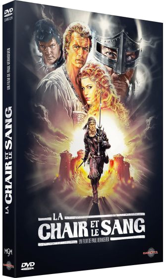 Pochette DVD de 'Chair et Sang' avec scène médiévale.