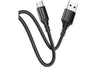 BOROFONE 100 cm-es textil bevonatú Micro USB kábel, fekete (BX54MICROB)