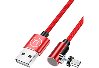 USAMS Jobb Oldalas Mágneses Micro USB töltőkábel, piros (SJ446USB02)