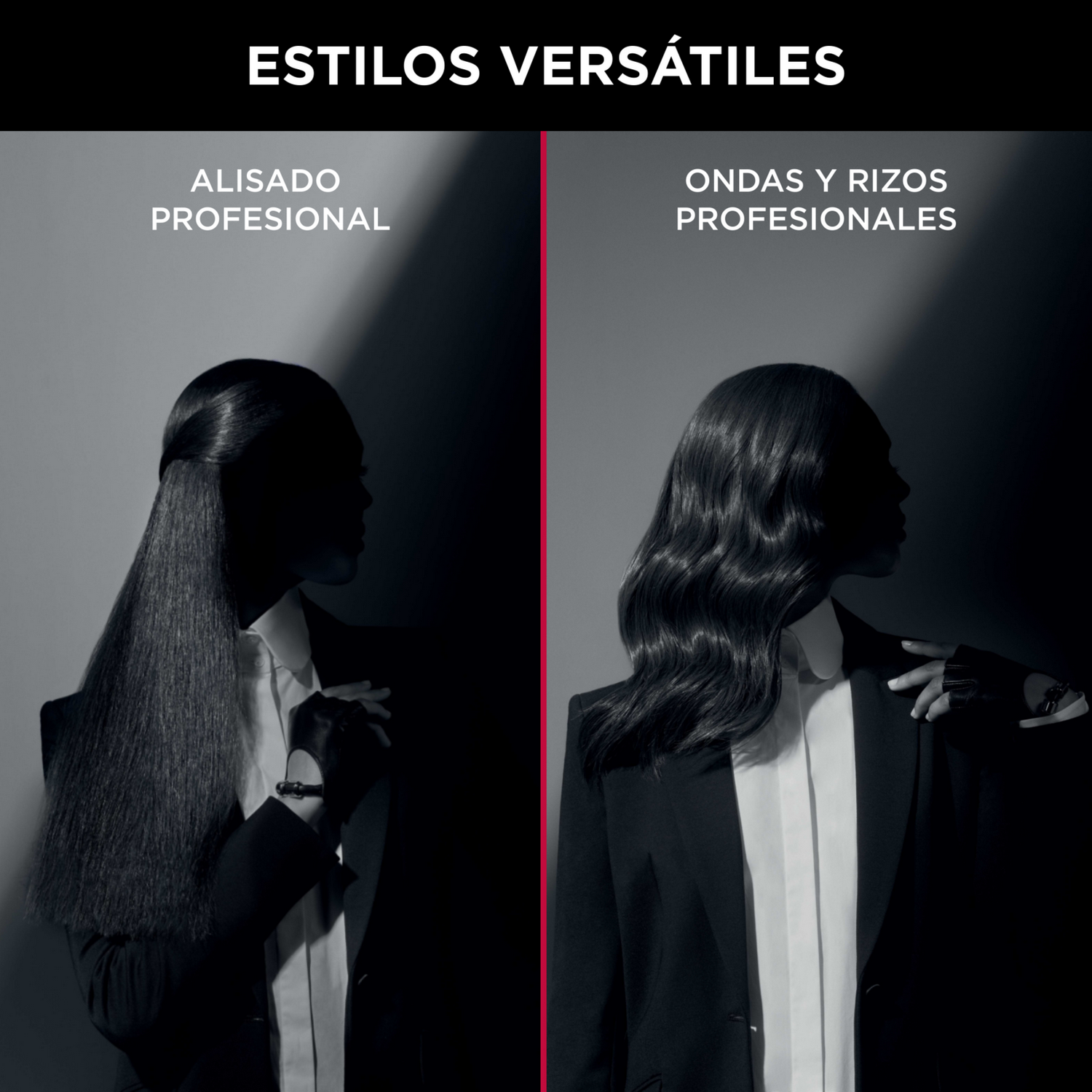 Dos mujeres con diferentes peinados. Una tiene el pelo liso, la otra ondulado.