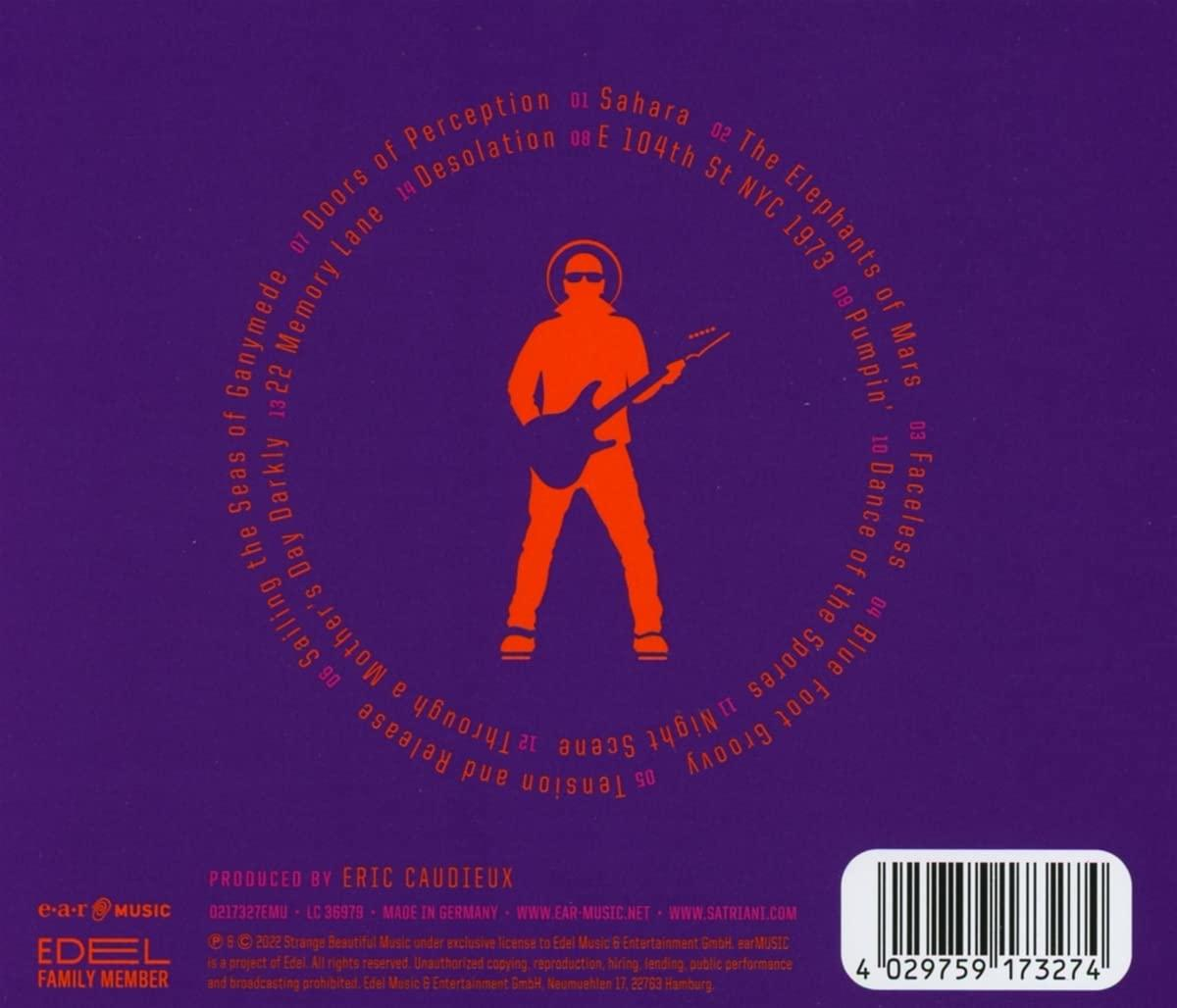 Album borító egy gitározó férfival, dalcímekkel körbevéve.