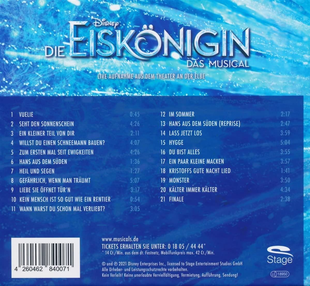 Eine CD-Hülle mit deutschem Text und einem Bühnenlogo.