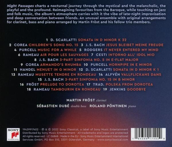 Ein Musikalbum-Rückcover mit einer Textauflistung von Titeln und Künstlernamen.