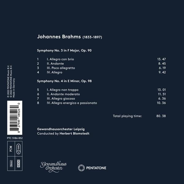 Herbert Blomstedt Gewandhausorchester Leipzig - Brahms Sinfonien 3 And 4  - (CD)