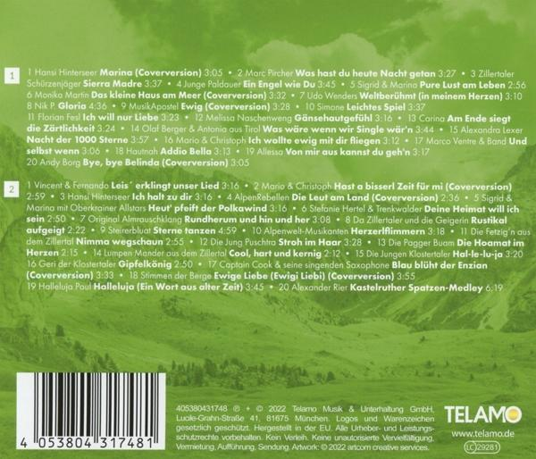 Albumcover mit Titelliste und Credits. Enthält ein Foto einer Gruppe von Personen mit Textüberlagerung.