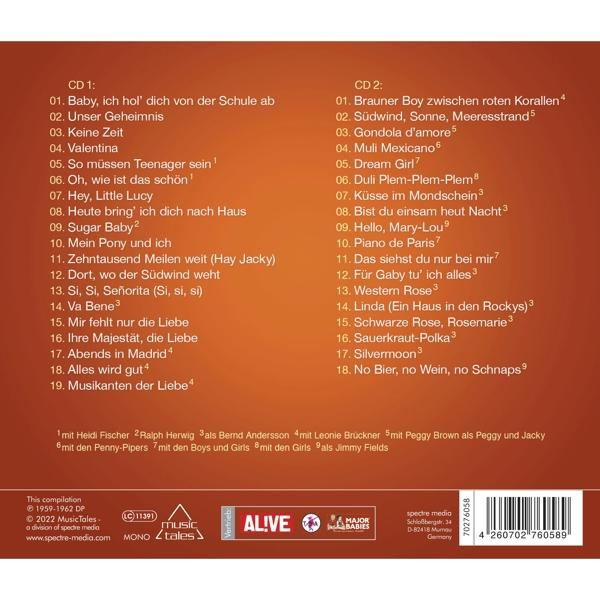 CD-Cover mit einer Liste von Liedern und Text auf Deutsch.