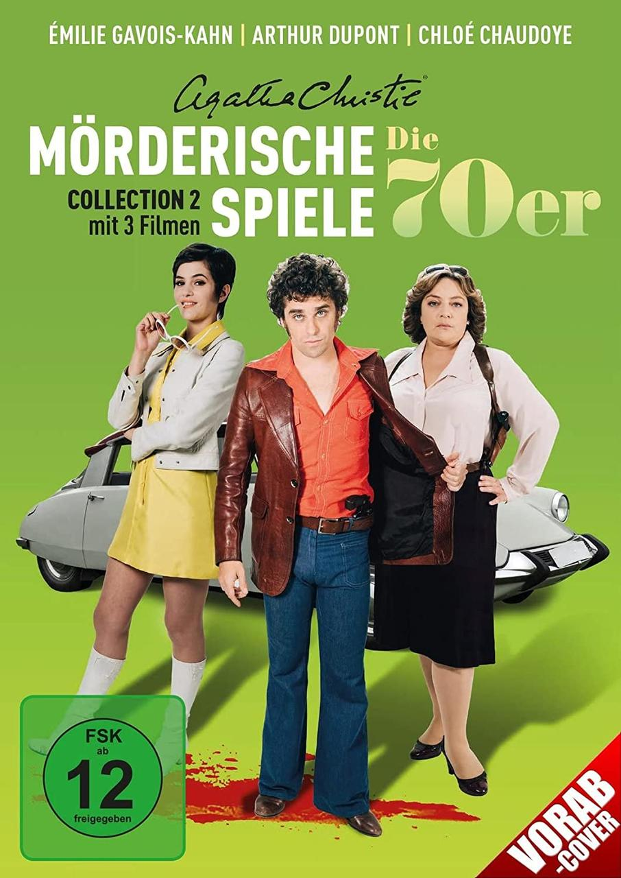 Filmcover mit drei Personen in Kleidung der 70er Jahre und grünem Hintergrund.