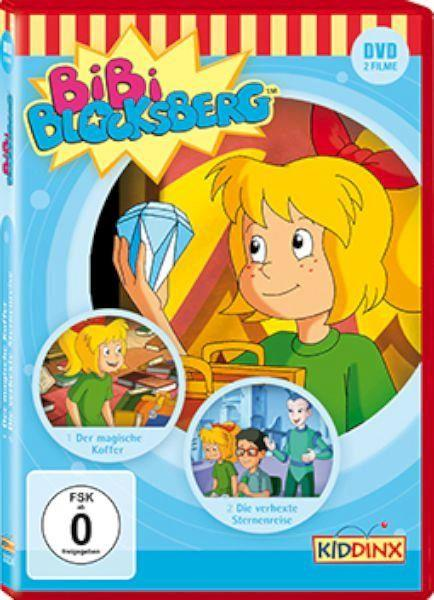 DVD-Hülle für 'Bibi Blocksberg'. Es zeigt Bibi, die einen Diamanten hält, und andere Bilder aus der Show.