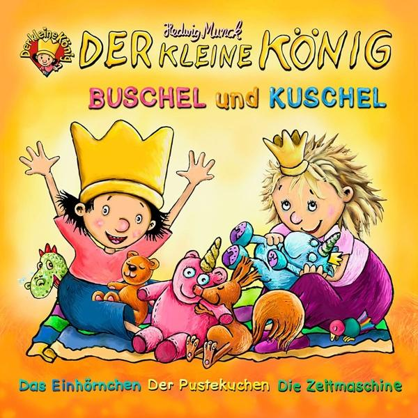 Kinderbuchumschlag mit zwei Kindern, Spielzeug und einer Krone auf dem Umschlag.