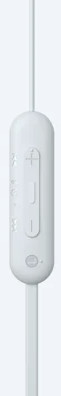 White remote control with volume buttons and a mute option.
