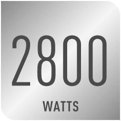 Ein quadratisches Bild mit der Zahl 2800 und dem Wort WATTS darunter, in Grau.