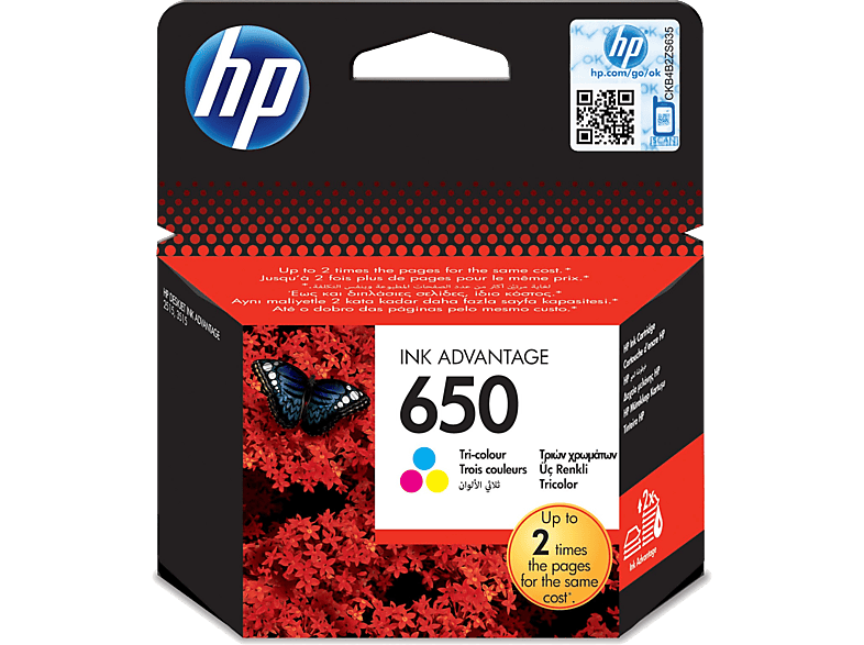 HP 650 Renkli Mürekkep Kartuşu (CZ102AE)