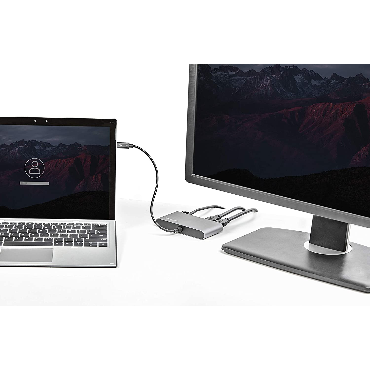 Docking station - Startech TB3DKM2HDL, USB-A 3.2, USB-A 2.0, 2x 4K HDMI, LAN, Plata