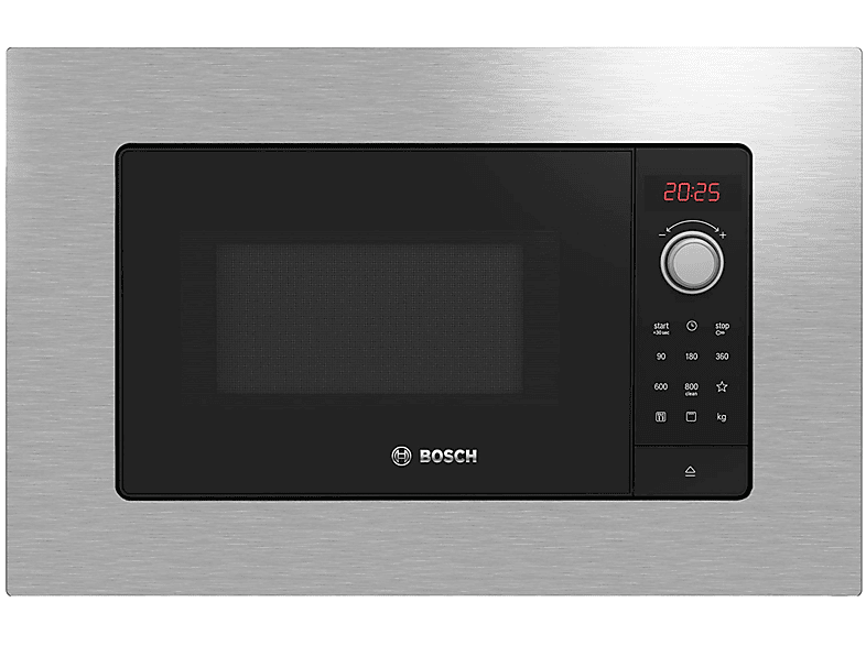 MICROONDE INCASSO BOSCH BEL623MS3, capacità 20 l, potenza microonde max 800 W, Funzione grill, Potenza grill 1000 inverter, 5 livelli di potenza, Inox