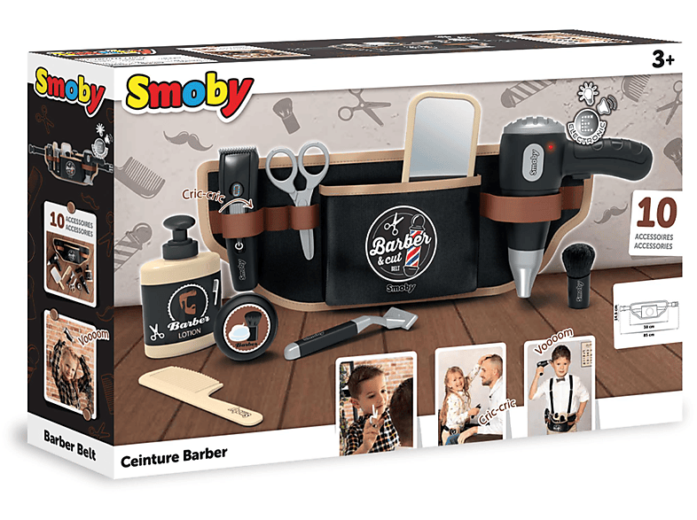 Gürtel (80) SMOBY Spielzeugbarbergürtel Braun Barber