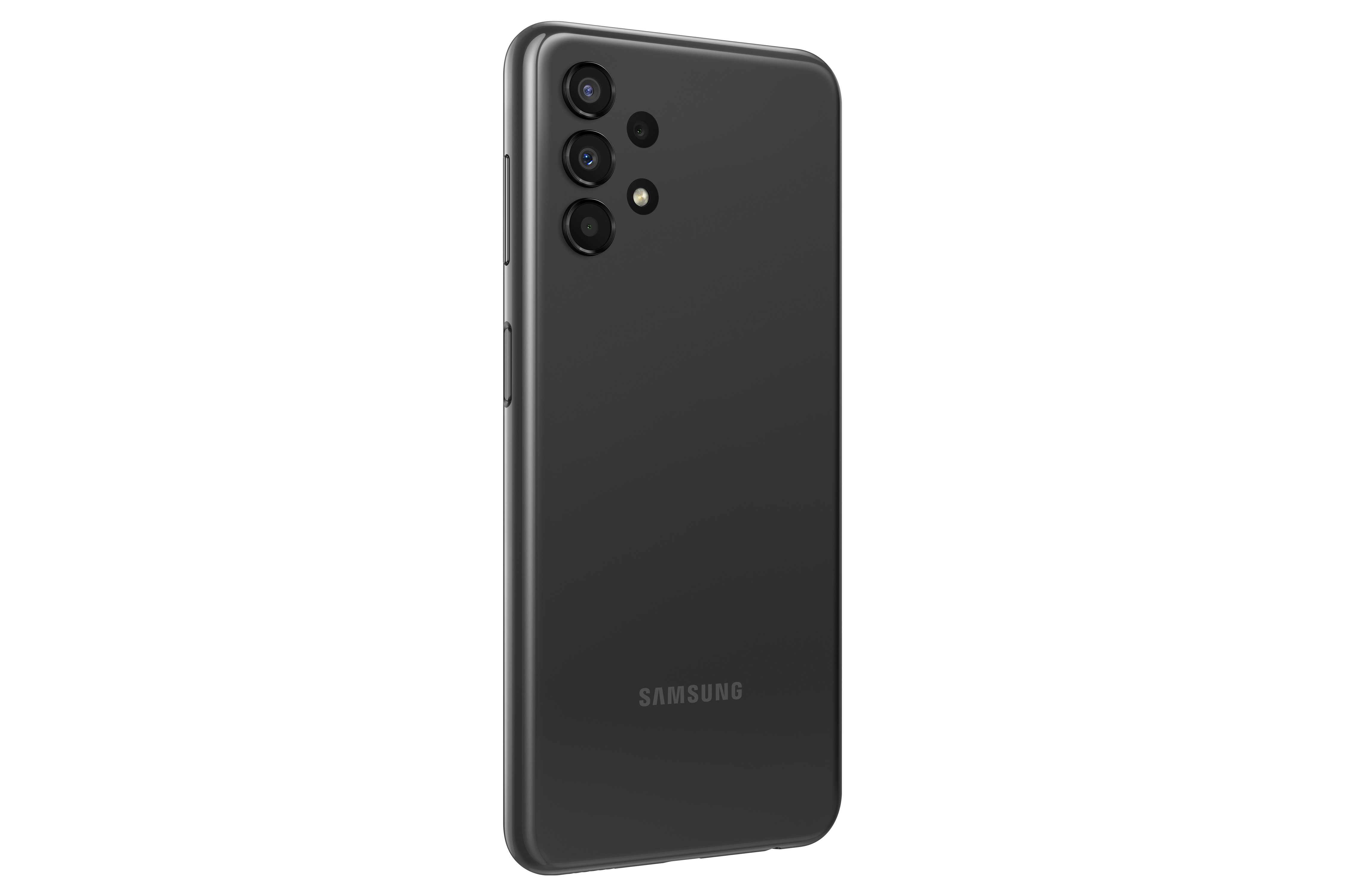 Siyah Samsung akıllı telefon, arka görünüm, kamera dizisi ile.