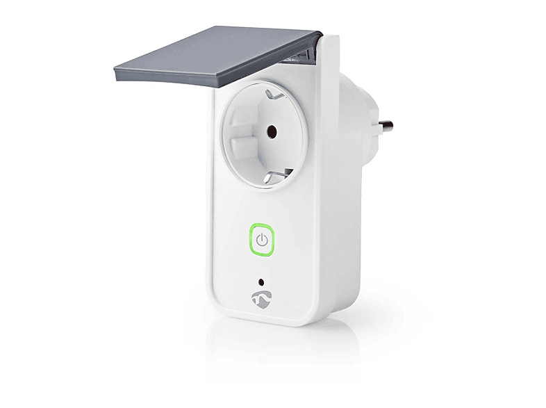 Nedis Smartlife Smart Stecker, WLAN, IP44, 3680W, Schutzkontakt / Typ F (CEE 7/7), Grau/Weiss; Steckdose — Foto 4 von 5