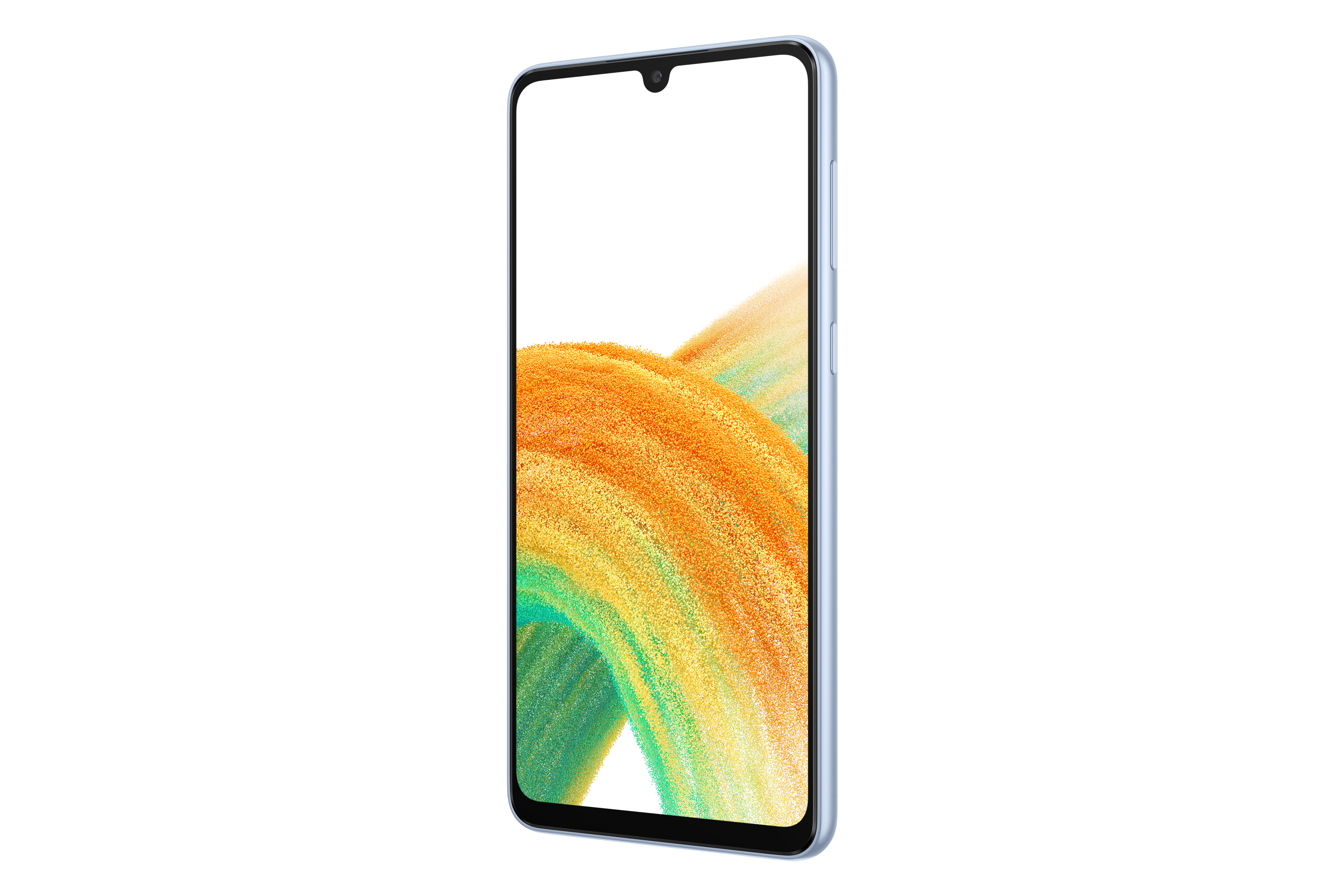 Ekranında renkli girdaplar gösteren bir akıllı telefon, siyah bir arka plana karşı açılı olarak.