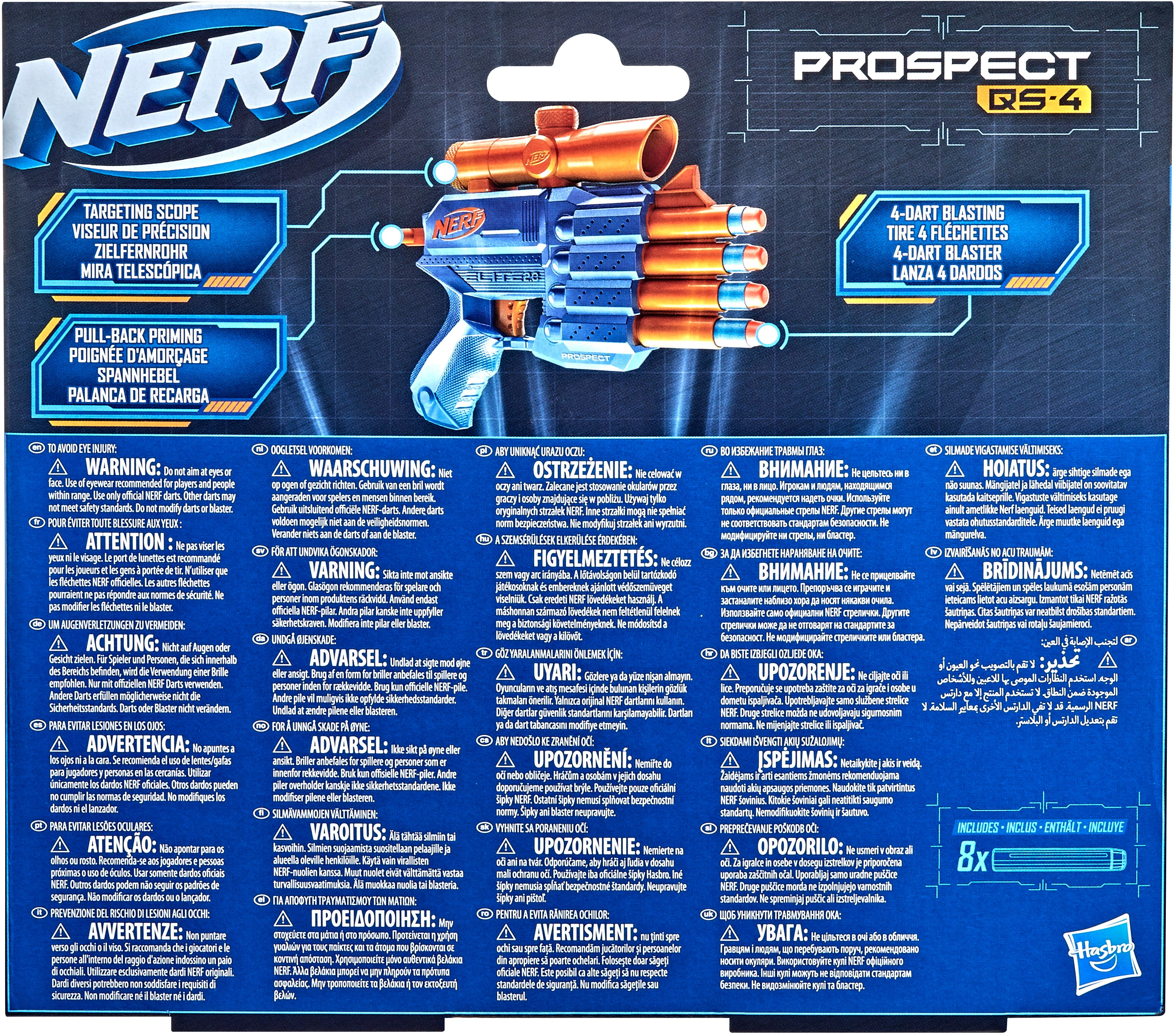 Blaster Elite Prospect QS-3 Nerf 2.0 NERF Blau/Orange