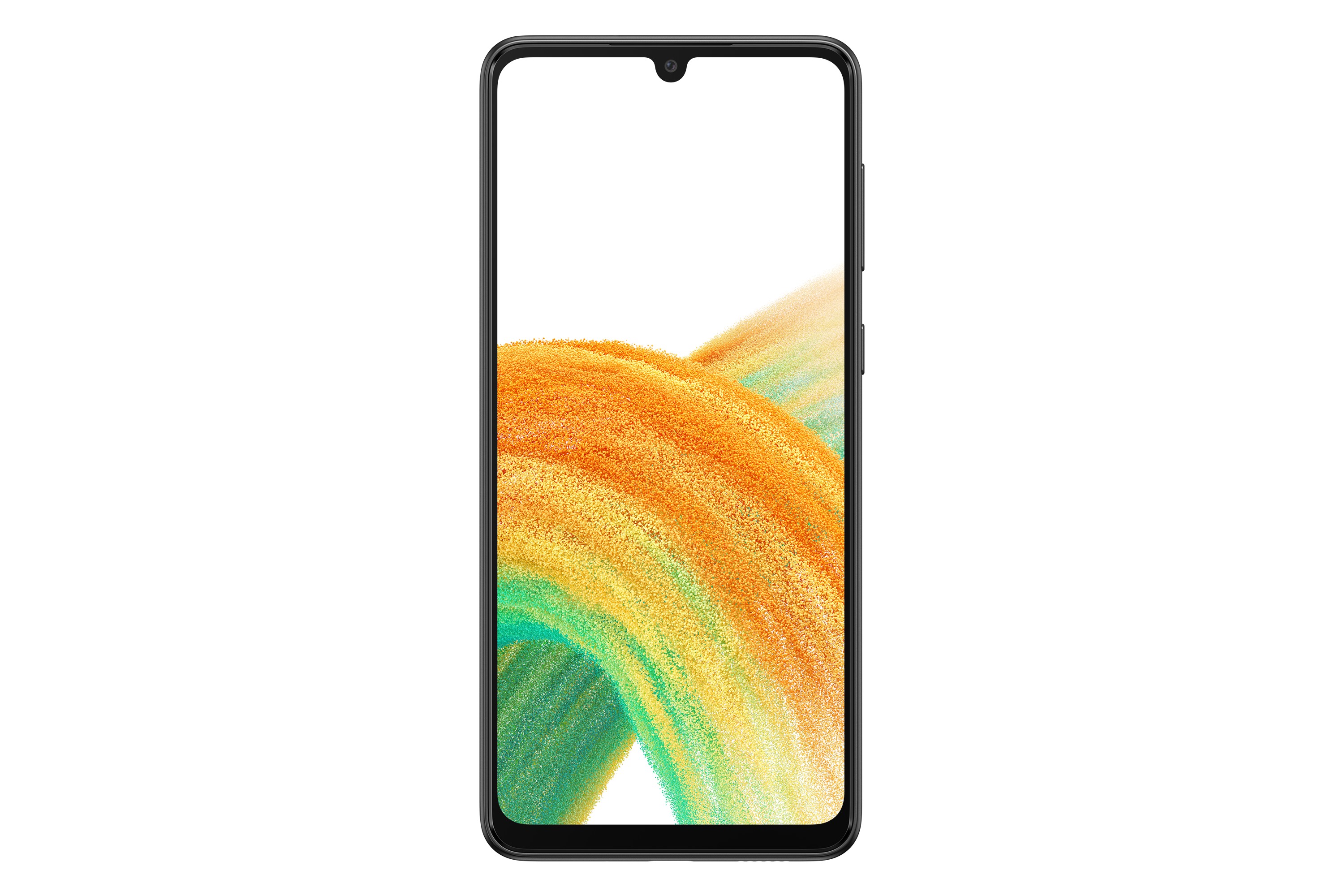 Ekranında renkli soyut tasarımlı siyah akıllı telefon.