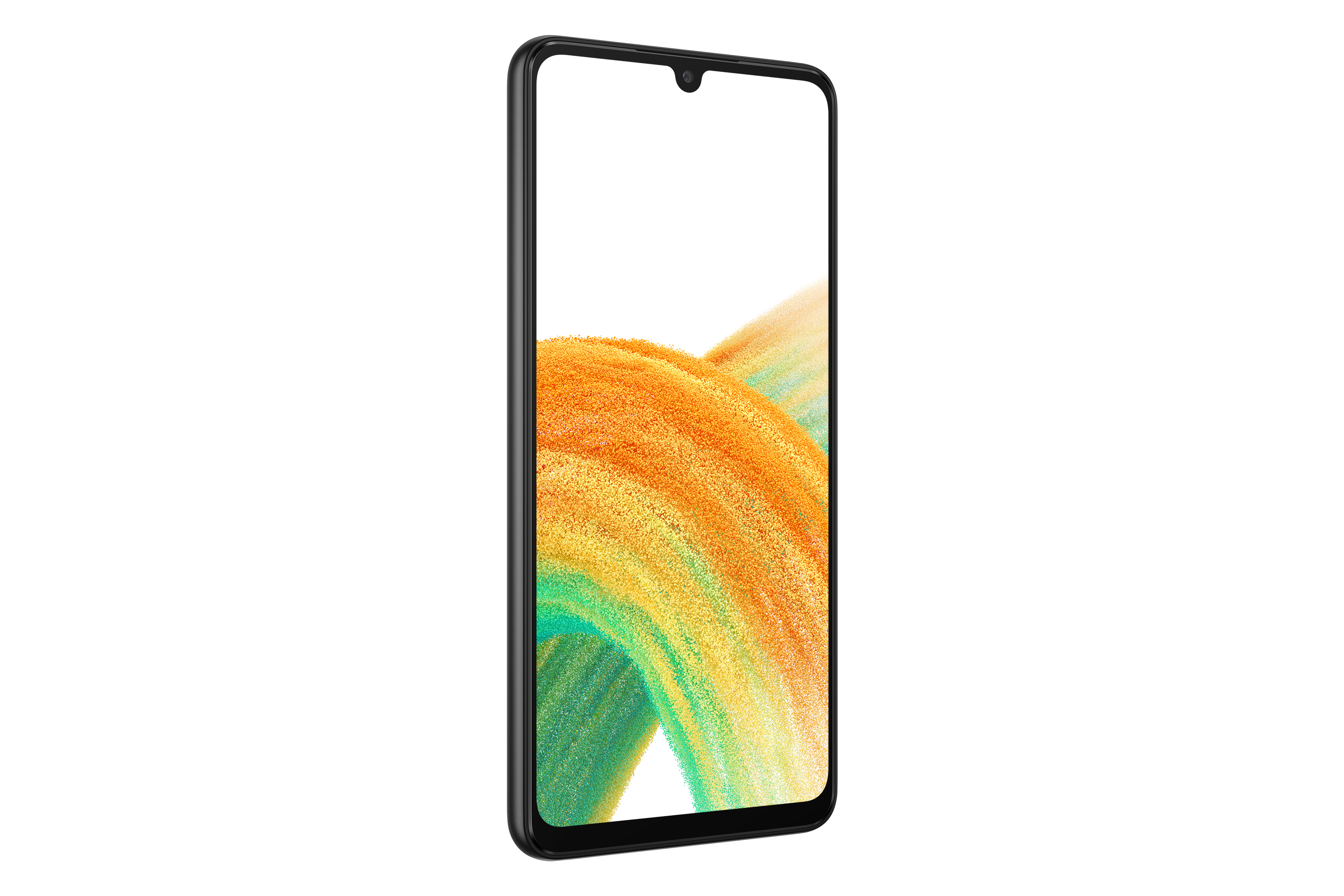 Ekranında renkli bir arka plan olan akıllı telefon, siyah çerçeve.