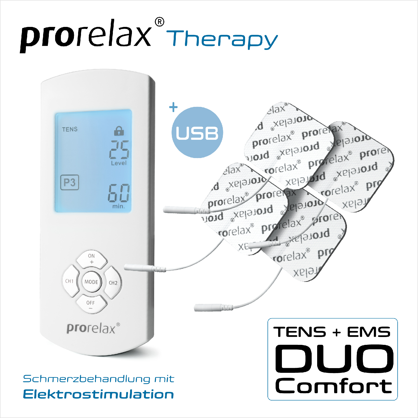 PRORELAX TENS+EMS DuoComfort Elektrische Muskelstimulation