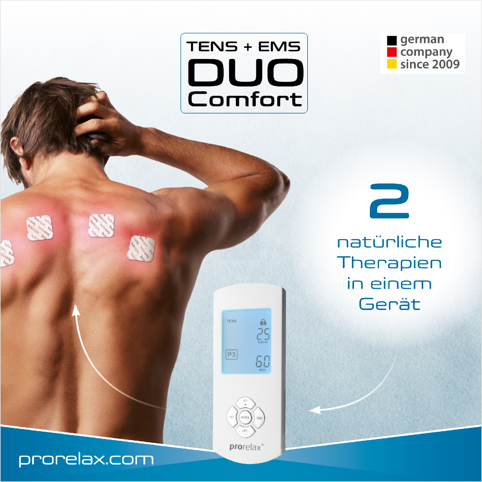 PRORELAX TENS+EMS DuoComfort Elektrische Muskelstimulation