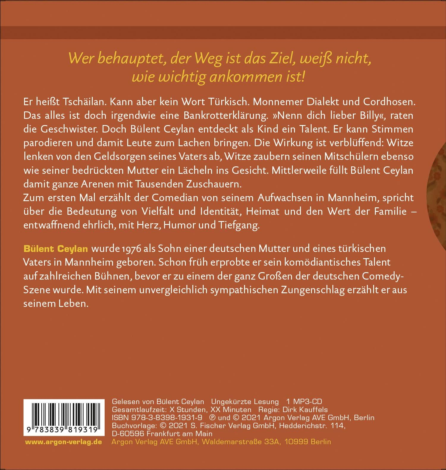 Ein Buchcover mit deutschem Text. Es bewirbt eine CD. Das Cover zeigt einen Mann mit Text oben und unten.