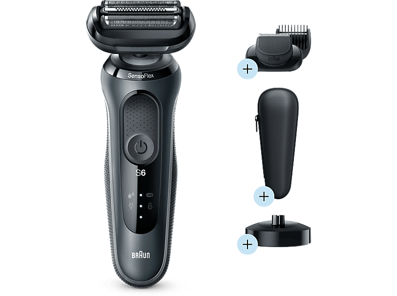 BRAUN Series 6 60-N4500cs Wet&Dry borotva töltőállvánnyal és 1 tartozékkal, szürke