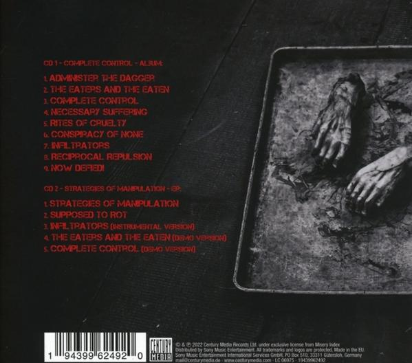 Albumcover mit Album- und Songtiteln in Rot und einem Fußbild.