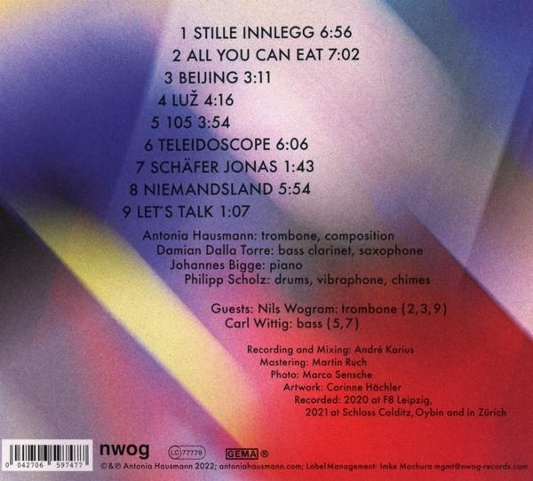 Rückseite einer CD mit Titelliste und Credits.