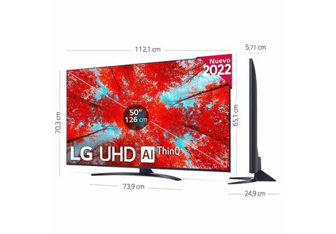 TV LED 43  LG 43UR80006LJ, UHD 4K, Inteligente α5 4K Gen6, Smart TV,  DVB-T2 (H.265), Azul ceniza