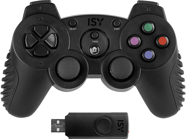 PS3, Schwarz Wireless Gamepad, ISY IC-4000-3