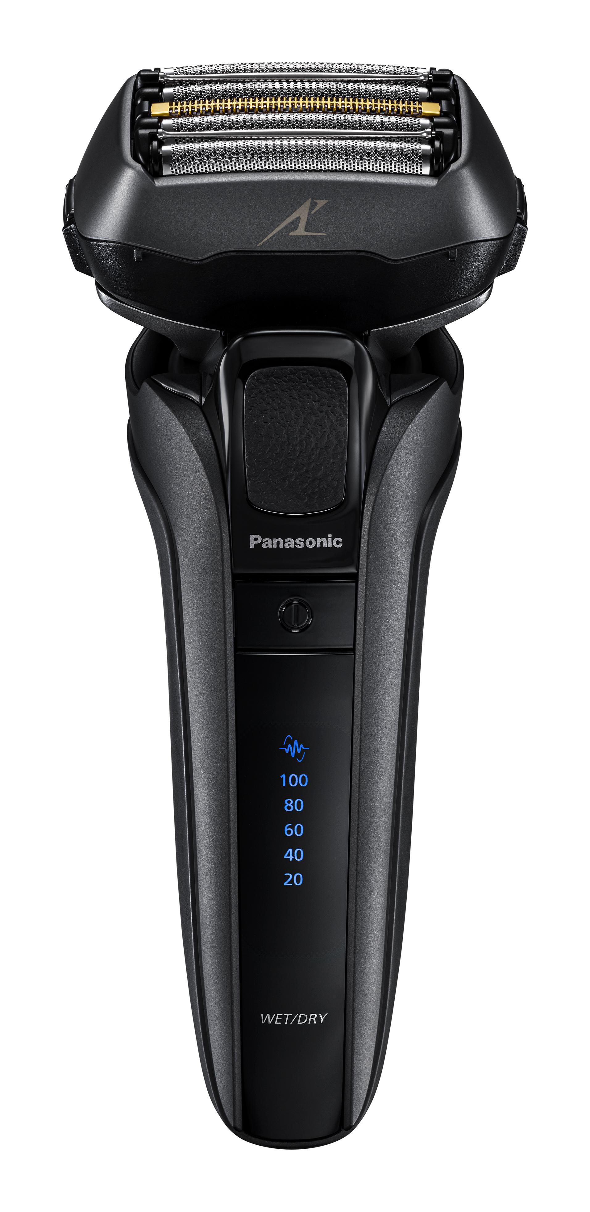 Ein schwarzer elektrischer Rasierer von Panasonic wird gezeigt.
