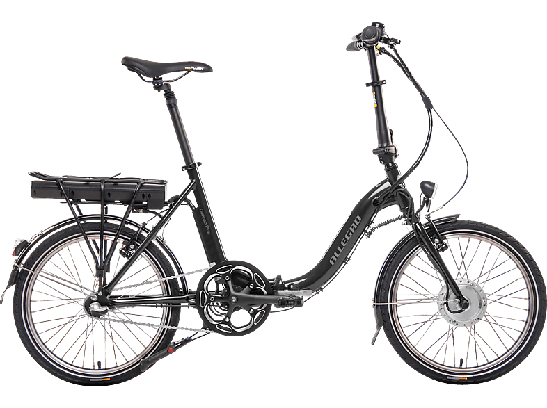 ALLEGRO Compact Plus Schwarz 20 Zoll Kompakt-/Faltrad (Laufradgröße: 20 Zoll, Rahmenhöhe: 42 cm, Unisex-Rad, 281, Schwarz)