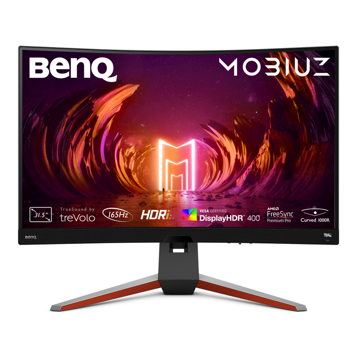 Monitor gaming - BenQ Mobiuz EX3210R, 32" 2K QHD, Curvo, 1 ms, 165 Hz, HDMI, DP, Premium Pro, Metallic Gray