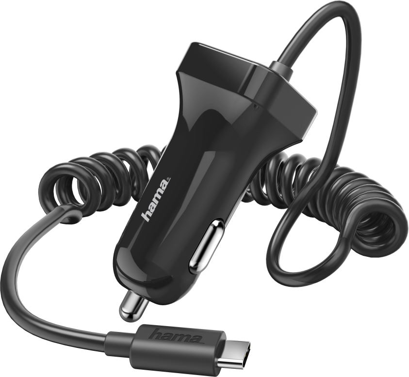 HAMA Chargeur voiture câblé USB-C Noir (1839518)