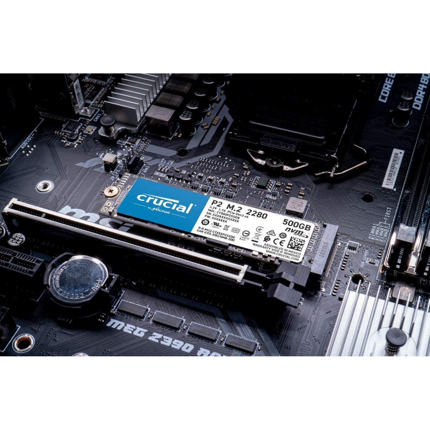 Disco duro SSD interno 250GB - Crucial CT250P2SSD8, 2100 MB/s , Negro