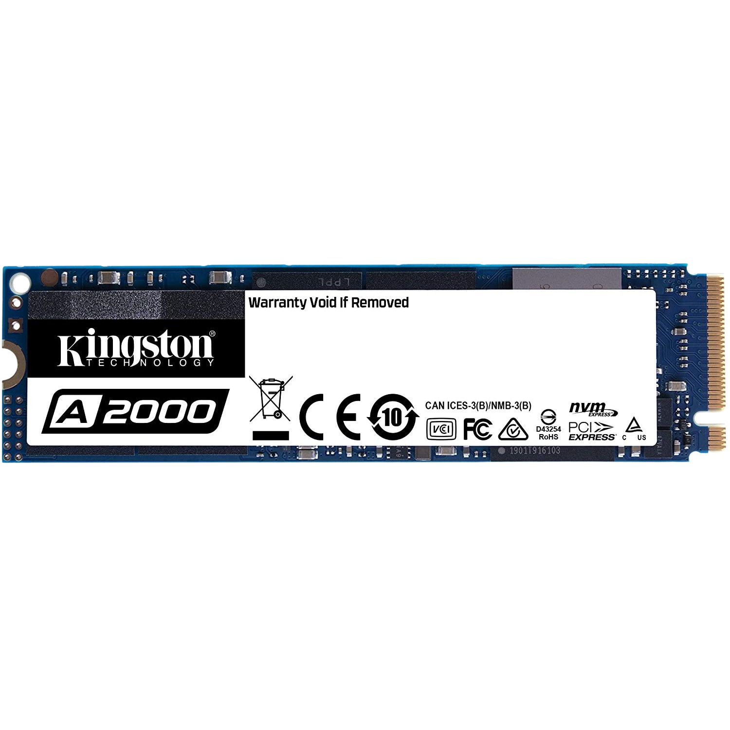 Disco duro SSD interno 500 GB - Kingston A2000, 2200 MB/s , Azul