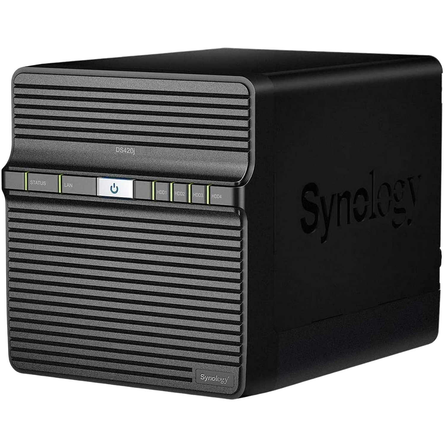 Servidor NAS - Synology DS420J, SSD, 1000 Mbit/s, 1.4 GHz, 1 GB , Negro