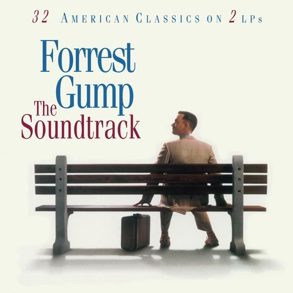 Album borító Forrest Gump-pal, aki egy padon ül.