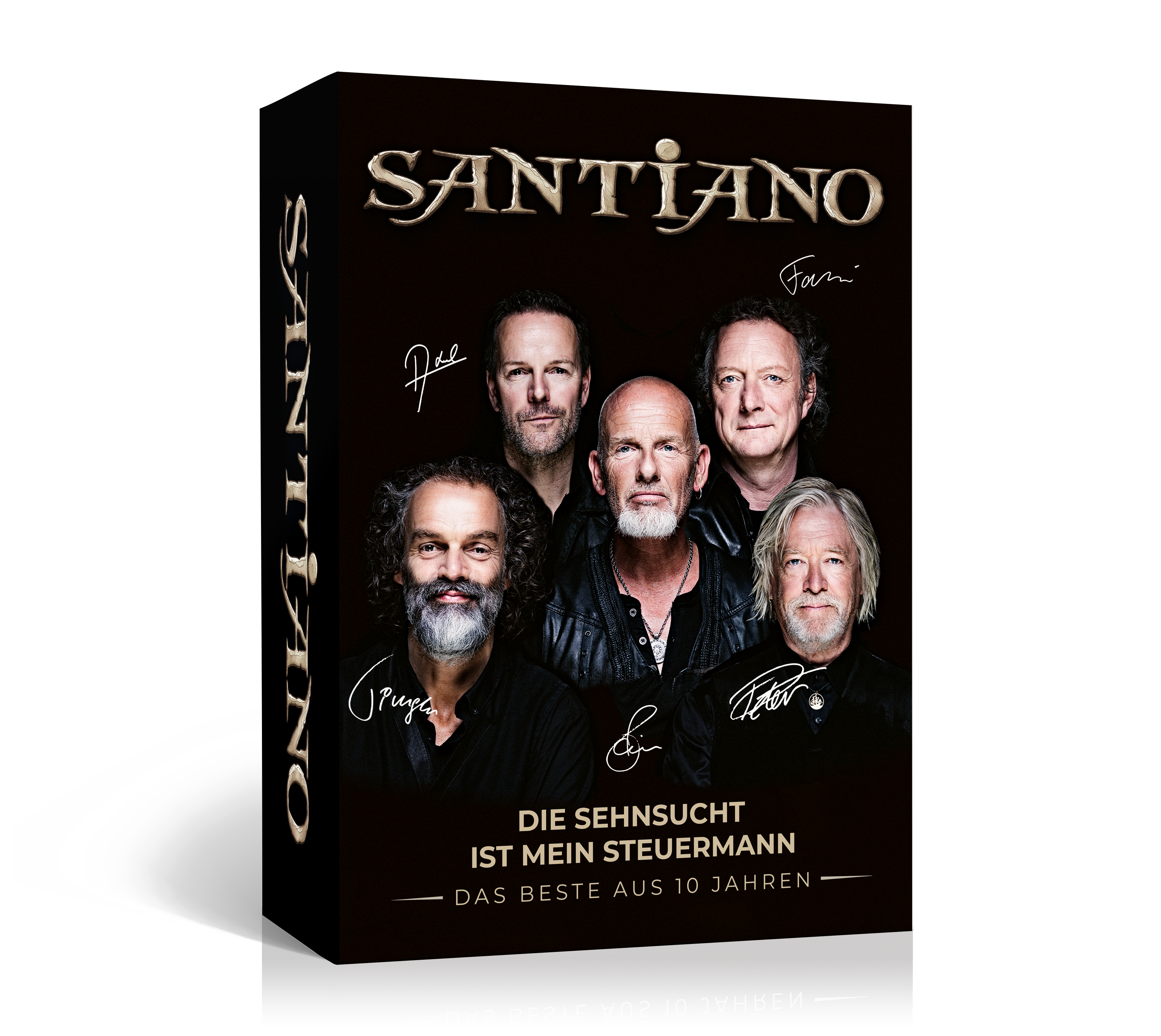 CD-Box mit Bandporträt, Text "SANTIANO" und Bandmitglieder.